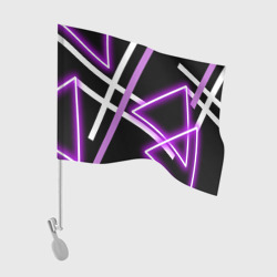 Флаг для автомобиля Фиолетовые полоски с неоном