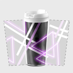 Термокружка-непроливайка Фиолетовые полоски с неоном - фото 2