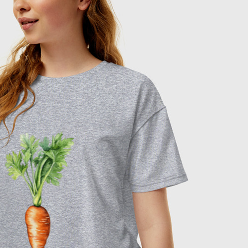 Женская футболка хлопок Oversize с принтом Морковка - лучший подарок, фото на моделе #1