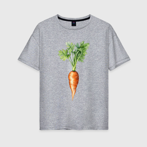 Женская футболка хлопок Oversize с принтом Морковка - лучший подарок, вид спереди #2
