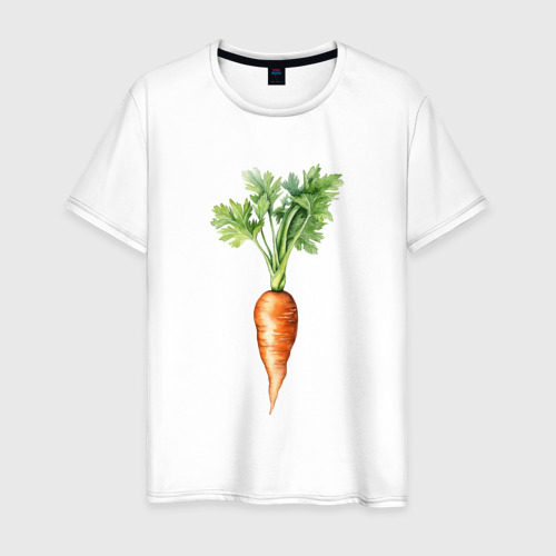 Мужская футболка из хлопка с принтом Морковка - лучший подарок, вид спереди №1