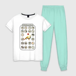 Женская пижама с белой футболкой хлопок ChickenGun GUN