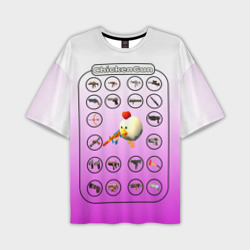 Мужская футболка oversize 3D ChickenGun powerful