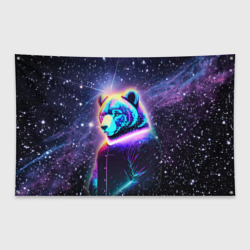 Светящийся космический медведь – Флаг-баннер с принтом купить