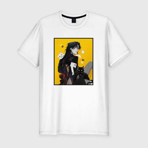 Мужская футболка хлопок Slim с принтом Blade - Honkai Star Rail, вид спереди #2