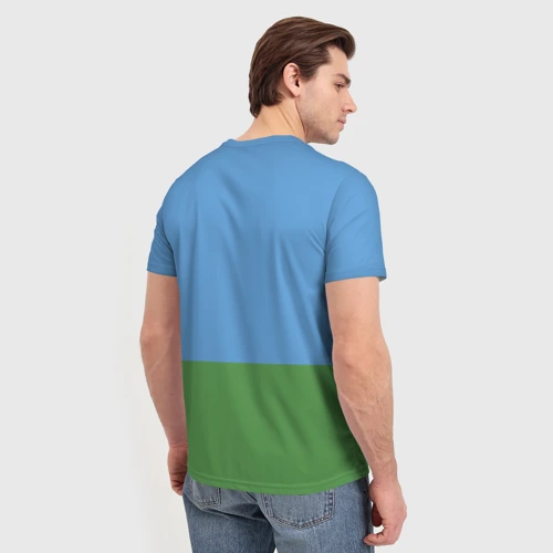 Мужская футболка 3D с принтом Спецназ ГРУ - десантник, вид сзади #2