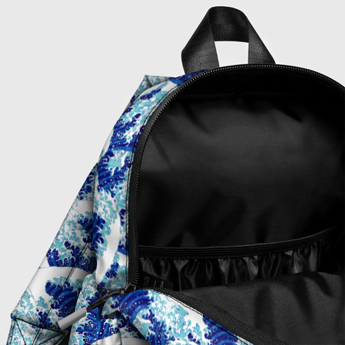 Детский рюкзак 3D с принтом Японские синие волны, фото #4