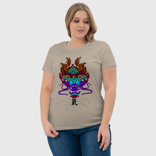 Женская футболка хлопок с принтом Азия Дракон, фото #4
