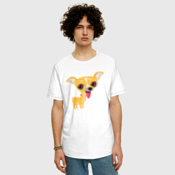 Мужская футболка хлопок Oversize Чихуахуа пёсик - фото 2