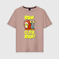 Женская футболка хлопок Oversize Run Оля run