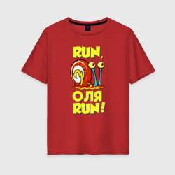 Женская футболка хлопок Oversize Run Оля run