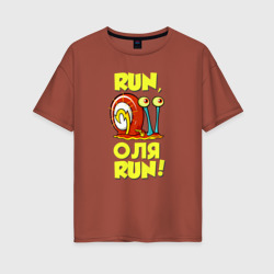 Женская футболка хлопок Oversize Run Оля run