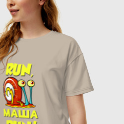Женская футболка хлопок Oversize Run Маша run - фото 2
