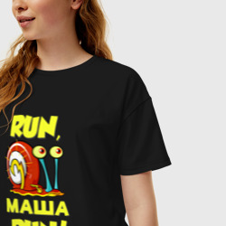 Женская футболка хлопок Oversize Run Маша run - фото 2