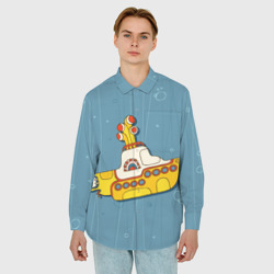 Мужская рубашка oversize 3D Желтая подводная лодка - Yellow Submarine The Beatles - фото 2