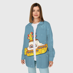 Женская рубашка oversize 3D Желтая подводная лодка - Yellow Submarine The Beatles - фото 2