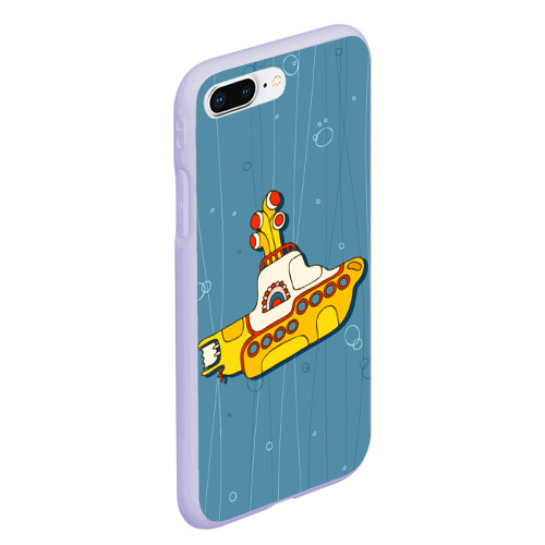 Чехол для iPhone 7Plus/8 Plus матовый с принтом Желтая подводная лодка - Yellow Submarine The Beatles, вид сбоку #3