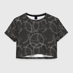 Женская футболка Crop-top 3D Круговые руны