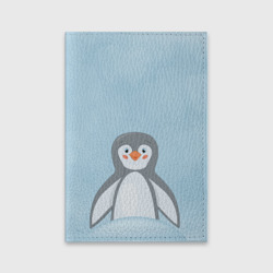 Обложка для паспорта матовая кожа Пингвиненок