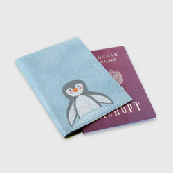 Обложка для паспорта матовая кожа Пингвиненок - фото 2