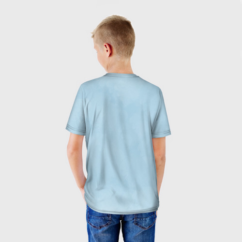 Детская футболка 3D с принтом Пингвиненок, вид сзади #2