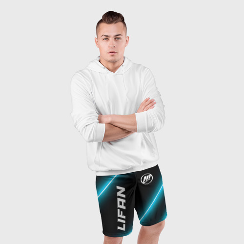 Мужские шорты спортивные с принтом Lifan неоновые лампы, фото #4