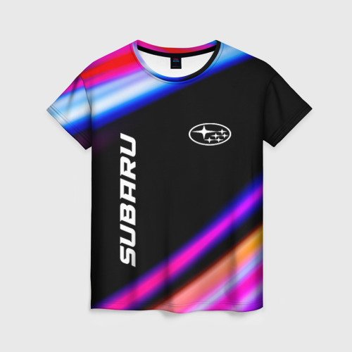 Женская футболка 3D Subaru Speed lights, цвет 3D печать