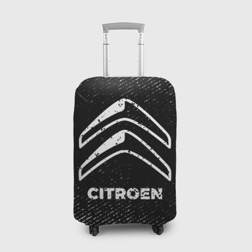 Чехол для чемодана 3D Citroen с потертостями на темном фоне, цвет 3D печать