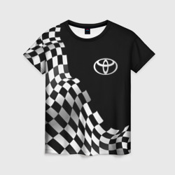 Женская футболка 3D Toyota racing flag