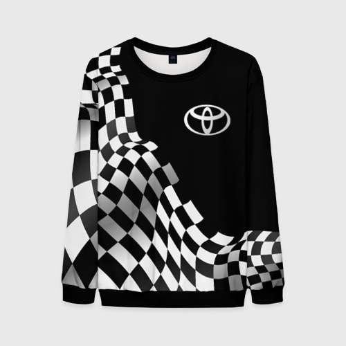 Мужской свитшот 3D с принтом Toyota racing flag, вид спереди #2