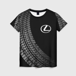 Женская футболка 3D Lexus tire tracks