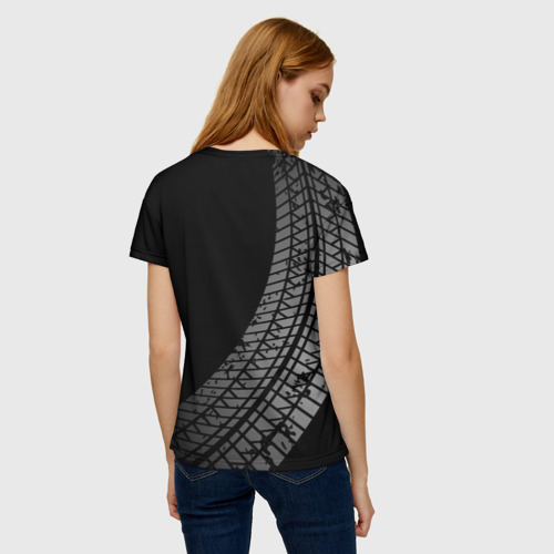 Женская футболка 3D Lexus tire tracks, цвет 3D печать - фото 4