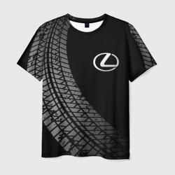Мужская футболка 3D Lexus tire tracks