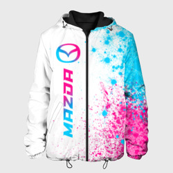 Мужская куртка 3D Mazda neon gradient style: по-вертикали