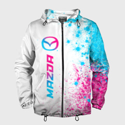 Мужская ветровка 3D Mazda neon gradient style: по-вертикали