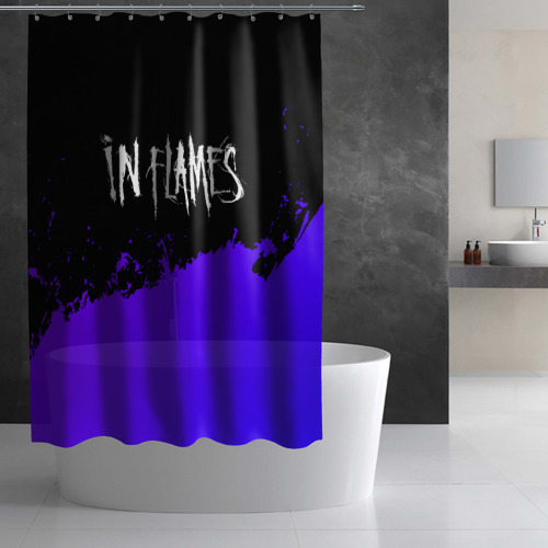 Штора 3D для ванной In Flames purple grunge - фото 2