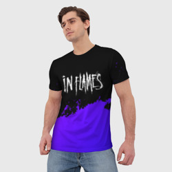 Мужская футболка 3D In Flames purple grunge - фото 2
