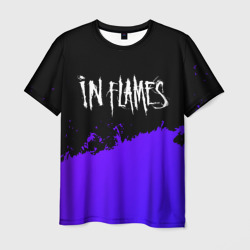 Мужская футболка 3D In Flames purple grunge