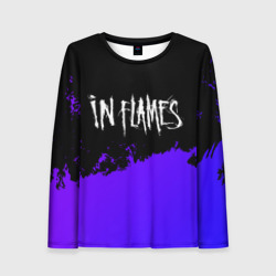 Женский лонгслив 3D In Flames purple grunge