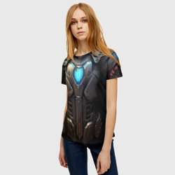Женская футболка 3D Силовой доспех космодесантника - фото 2