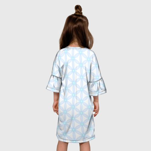 Детское платье 3D с принтом Ясна3 - Цветок жизни светлый, вид сзади #2