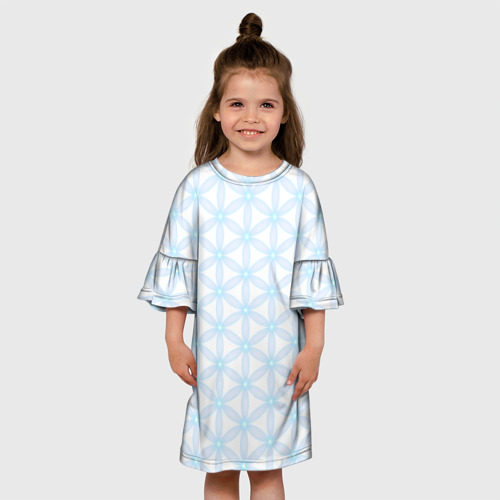 Детское платье 3D с принтом Ясна3 - Цветок жизни светлый, вид сбоку #3