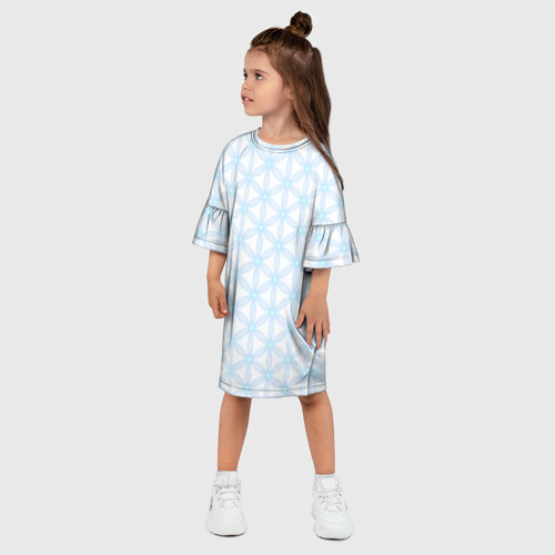 Детское платье 3D с принтом Ясна3 - Цветок жизни светлый, фото на моделе #1
