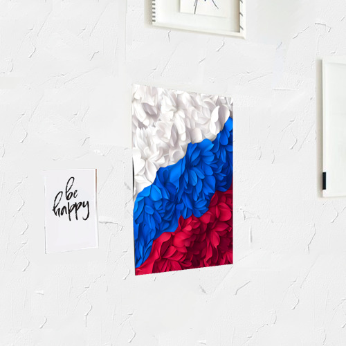 Постер Флаг России из цветов - фото 3
