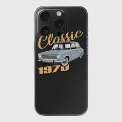 Чехол для iPhone 15 Pro силиконовый с защитой камеры 1970 сlassic