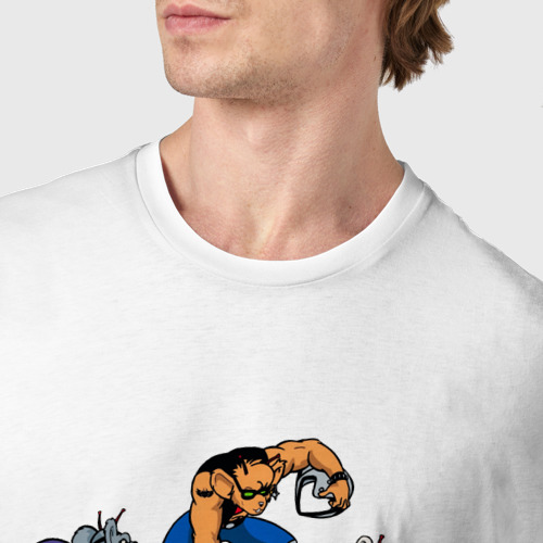Мужская футболка хлопок Мыши-байкеры с Марса, цвет белый - фото 6