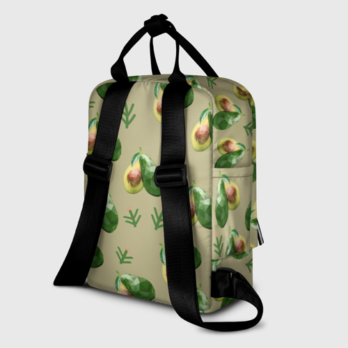 Женский рюкзак 3D с принтом Авокадо и веточка, вид сзади #1