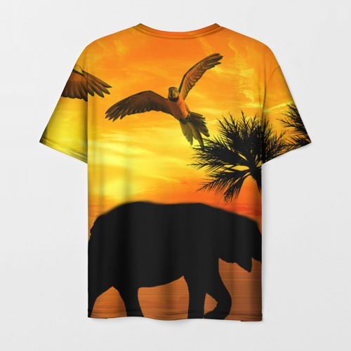 Мужская футболка 3D Африканский пейзаж, цвет 3D печать - фото 2