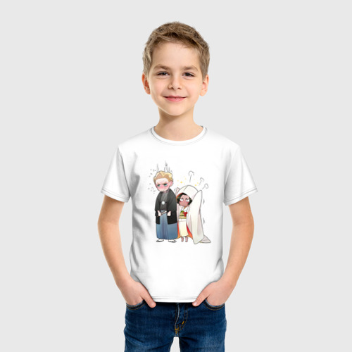 Детская футболка хлопок Jigokuraku boo, цвет белый - фото 3