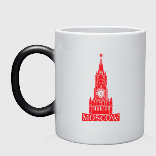 Кружка хамелеон Kremlin Moscow, цвет белый + черный